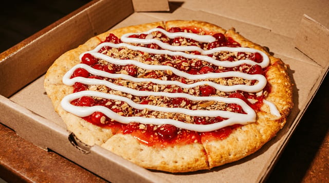 Cherry Pie Dessert Pizza.